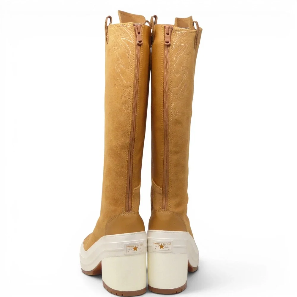 Converse Chuck 70 De Luxe Heel XX Platform Knee High Western Boot Wheat Tan 6.5